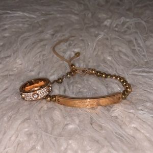Michael Kors rose gold ring and bracelet set